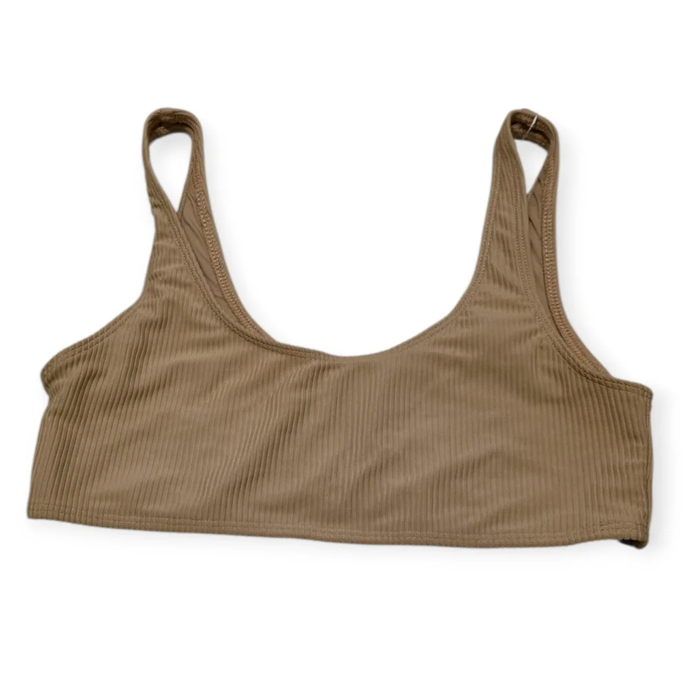 NWT Frankie's Bikinis Ribbed Connor Top & Jenna Bottom in Tan Bikini SET